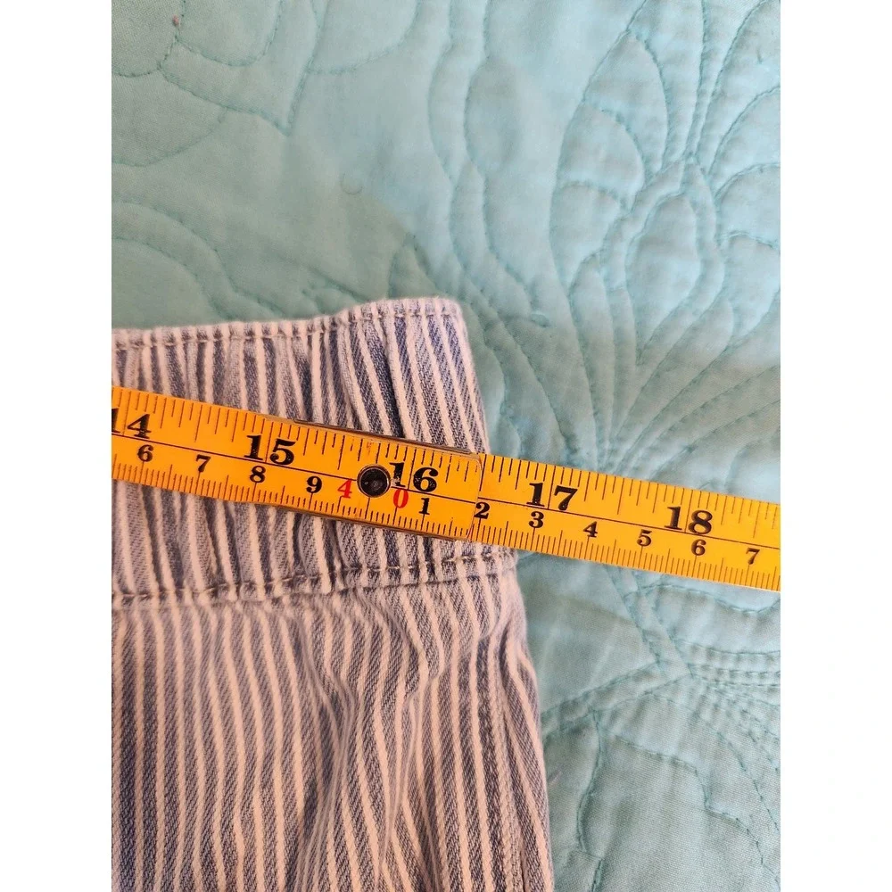 Gap Factory Blue Railroad Stripe Ultrasoft Denim Utility Shorts 4in Inseam S